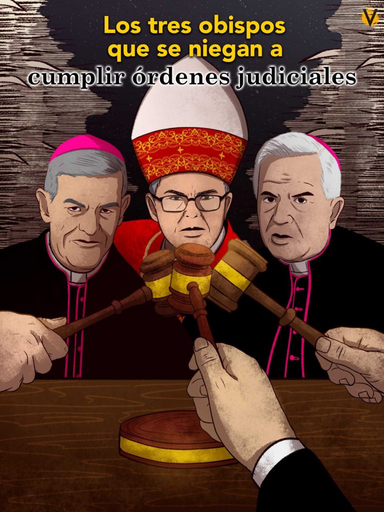 los tres obispos que se niegan a cumplir ordenes judiciales