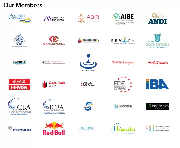Miembros de Icba, entre los que se encuentran asociaciones gremiales y empresas de bebidas azucaradas.