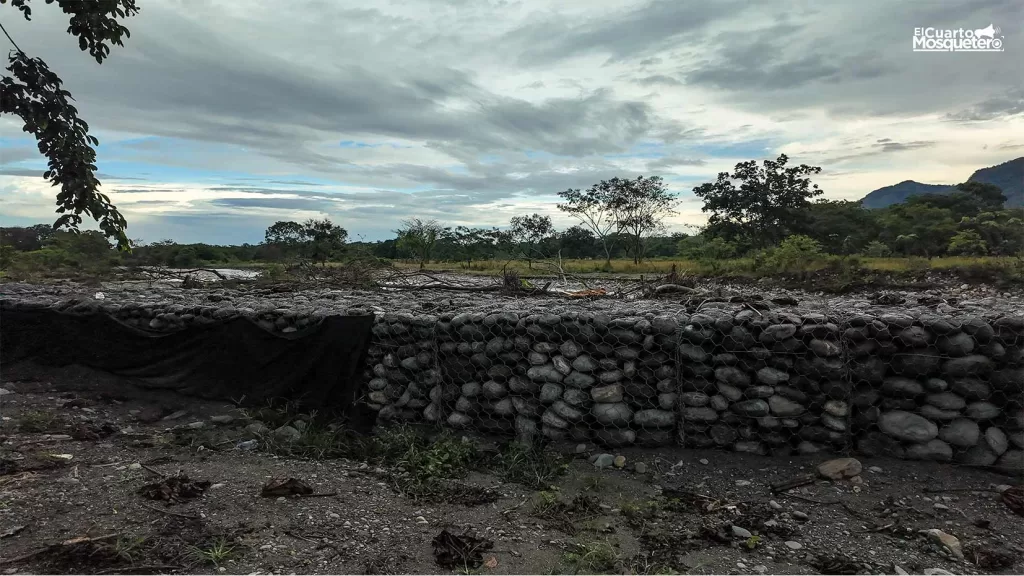 Gavión construido en El Dorado, en el sector de La Isla II. Foto: Simón Zapata Alzate