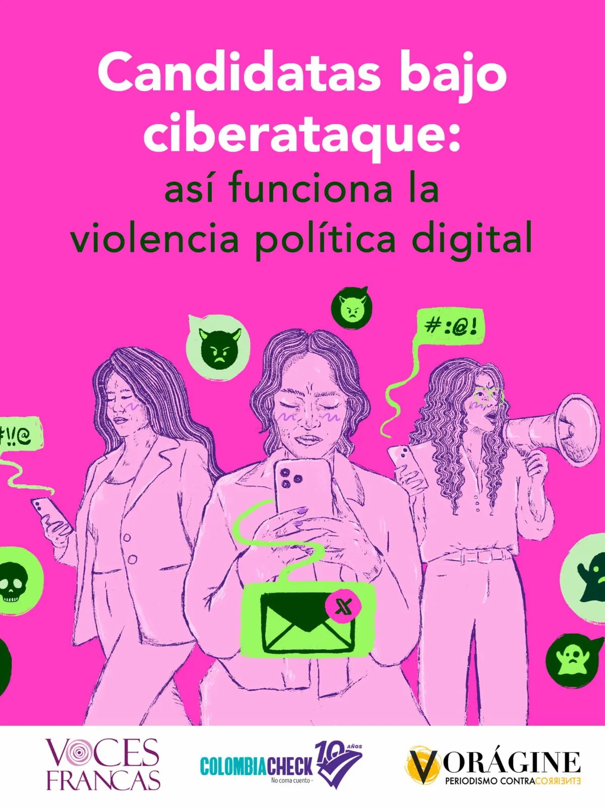 La violencia política contra las mujeres también se libra en las redes sociales. Rumbo al Congreso, candidatas de Bogotá, Antioquia y Cauca fueron blanco de ataques sexualizantes, discursos misóginos y amenazas digitales.
