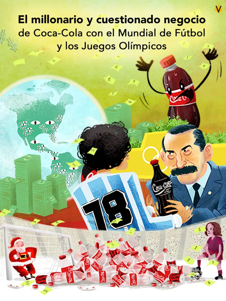 Coca-Cola patrocina los Olímpicos desde 1928 y el Mundial de Fútbol desde 1978. El negocio y el 'lavado' de imagen para desviar la atención de los impactos negativos de sus productos están detrás de esas alianzas comerciales.