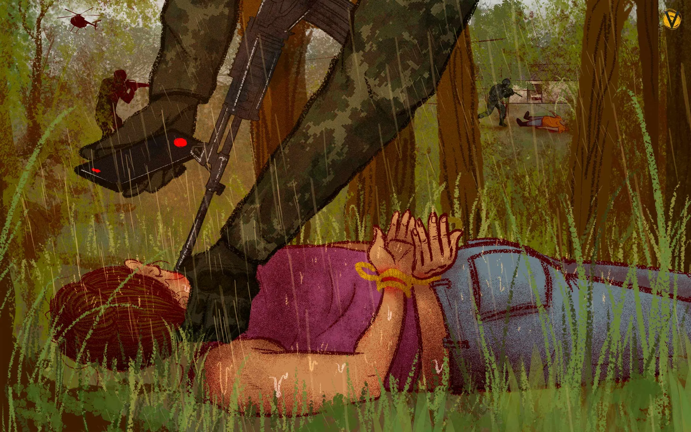 VORÁGINE fue a la finca donde una comunidad denunció una ejecución extrajudicial a manos del Ejército. Un testigo asegura que el hombre fue rematado en el piso. La respuesta oficial de un coronel tiene inconsistencias.